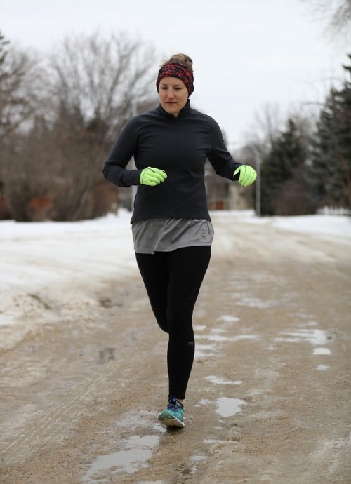 TREVOR HAGAN / WINNIPEG FREE PRESS
Over the past year, Julie Navitka ran to every park and green space in the city, finishing this afternoon at Lord Avenue Park, Sunday, March 4, 2018.