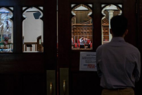 MIKE DEAL / WINNIPEG FREE PRESS
Josiah Wurch, performs during the Solo Violin, Romantic Composers, grade/level 9, of the Winnipeg Music Festival at the Westminster United Church.
180305 - Monday, March 05, 2018.