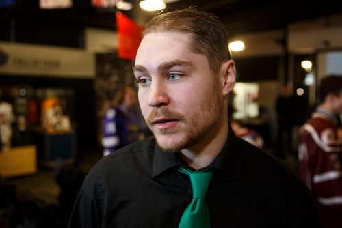 MIKE DEAL / WINNIPEG FREE PRESS
Transcona Titans head coach Myles Nykoluk during a media call prior to this weekends AAAA Provincial High School Hockey Championships. 
180306 - Tuesday, March 06, 2018.