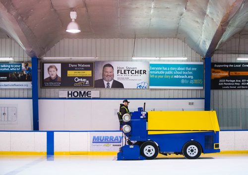 MIKAELA MACKENZIE / WINNIPEG FREE PRESS
Steven Fletcher signage at the Varsity View Sportsplex in Winnipeg, Manitoba on Tuesday, March 6, 2018. 
180306 - Tuesday, March 06, 2018.