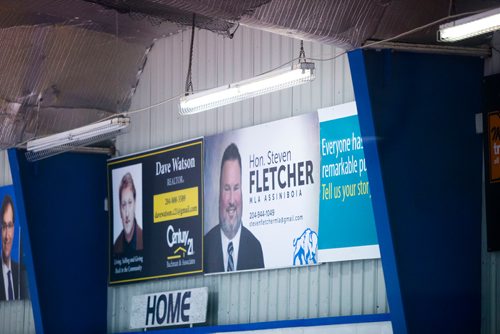 MIKAELA MACKENZIE / WINNIPEG FREE PRESS
Steven Fletcher signage at the Varsity View Sportsplex in Winnipeg, Manitoba on Tuesday, March 6, 2018. 
180306 - Tuesday, March 06, 2018.