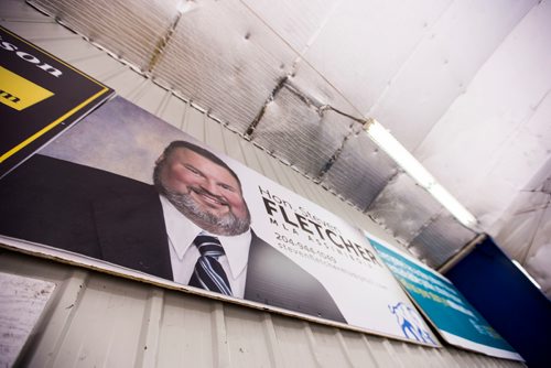 MIKAELA MACKENZIE / WINNIPEG FREE PRESS
Steven Fletcher signage at the Varsity View Sportsplex in Winnipeg, Manitoba on Tuesday, March 6, 2018. 
180306 - Tuesday, March 06, 2018.