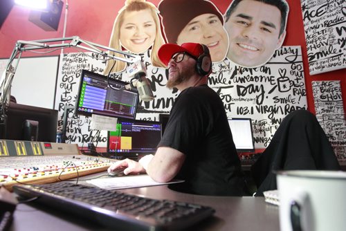 BORIS MINKEVICH / WINNIPEG FREE PRESS
Ace Burpee does his morning show at Virgin 103. Ace does a crazy amount of charity work around the province. RANDY TURNER STORY. March 6, 2018