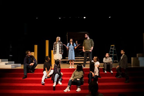 MIKAELA MACKENZIE / WINNIPEG FREE PRESS
The cast rehearses locally written rock opera Eastar at St. Mary's Academy in Winnipeg, Manitoba on Sunday, March 11, 2018.
 Mikaela MacKenzie / Winnipeg Free Press 11, 2018.