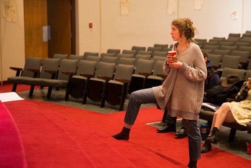 MIKAELA MACKENZIE / WINNIPEG FREE PRESS
Director Rhea Rodych leads a rehearsal of locally written rock opera Eastar at St. Mary's Academy in Winnipeg, Manitoba on Sunday, March 11, 2018.
 Mikaela MacKenzie / Winnipeg Free Press 11, 2018.