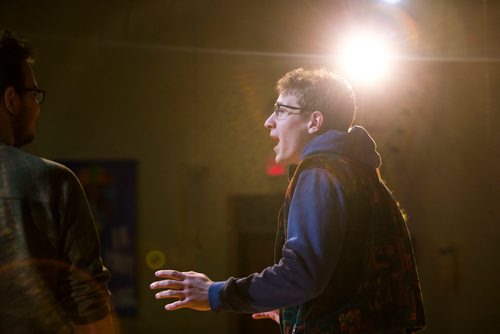 MIKAELA MACKENZIE / WINNIPEG FREE PRESS
Eric Lamb, who plays John the Baptist, rehearses locally written rock opera Eastar at St. Mary's Academy in Winnipeg, Manitoba on Sunday, March 11, 2018.
 Mikaela MacKenzie / Winnipeg Free Press 11, 2018.