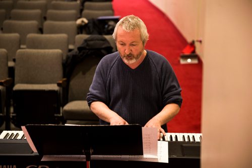 MIKAELA MACKENZIE / WINNIPEG FREE PRESS
Writer Shawn Coughlin plays accompaniment piano at a rehearsal for the rock opera Eastar at St. Mary's Academy in Winnipeg, Manitoba on Sunday, March 11, 2018.
 Mikaela MacKenzie / Winnipeg Free Press 11, 2018.