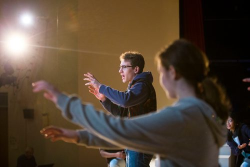 MIKAELA MACKENZIE / WINNIPEG FREE PRESS
Eric Lamb, who plays John the Baptist, rehearses locally written rock opera Eastar at St. Mary's Academy in Winnipeg, Manitoba on Sunday, March 11, 2018.
 Mikaela MacKenzie / Winnipeg Free Press 11, 2018.