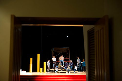 MIKAELA MACKENZIE / WINNIPEG FREE PRESS
The cast rehearses locally written rock opera Eastar at St. Mary's Academy in Winnipeg, Manitoba on Sunday, March 11, 2018.
 Mikaela MacKenzie / Winnipeg Free Press 11, 2018.