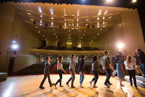 MIKAELA MACKENZIE / WINNIPEG FREE PRESS
The cast rehearses locally written rock opera Eastar at St. Mary's Academy in Winnipeg, Manitoba on Sunday, March 11, 2018.
 Mikaela MacKenzie / Winnipeg Free Press 11, 2018.