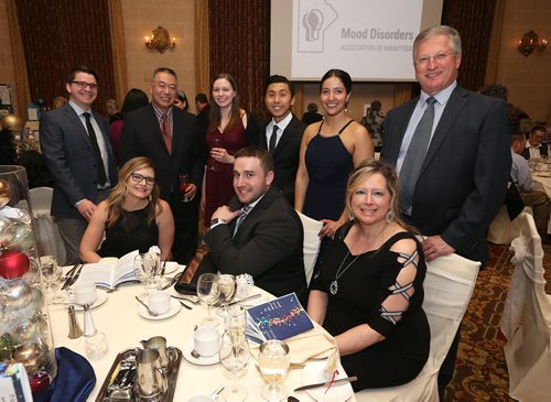 JASON HALSTEAD / WINNIPEG FREE PRESS

The Shopper's Drug Mart table, rear, left to right, Kevin Wilson, Arnold Chew, Rachel Therrien, Victor Fang, Pawandeep Sidhu and Gary Nazer and seated, left to right, Shannon Wilson, Mike Whalen and Jasmine Huynen at the Mood Disorders Association of Manitoba's In the Mood 2018 gala on Feb. 24, 2018 at the Fort Garry Hotel. (See Social Page)
