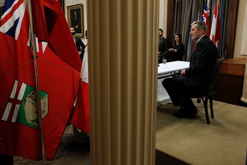 PHIL HOSSACK / WINNIPEG FREE PRESS -  Premier Brian Pallister at a press conference post budget reading.  - March 12, 2018