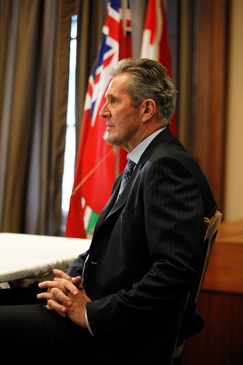 PHIL HOSSACK / WINNIPEG FREE PRESS -  Premier Brian Pallister reflects at a media press conference post budget reading.  - March 12, 2018