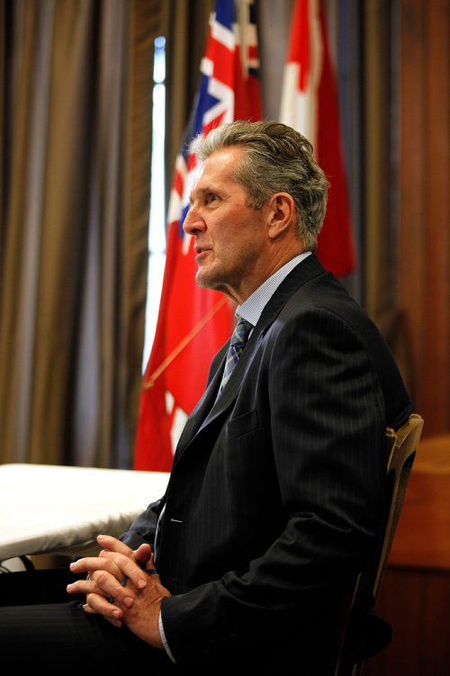 PHIL HOSSACK / WINNIPEG FREE PRESS -  Premier Brian Pallister reflects at a media press conference post budget reading.  - March 12, 2018