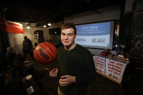 RUTH BONNEVILLE / WINNIPEG FREE PRESS

Sports
Vincent Massey student Kyler Filewich has his photo taken at press conference at the Sports for Life Centre Tuesday and  looks forward to playing in the 2018 MILK AAAA Basketball Championships this weekend.  



March 13 ,2018