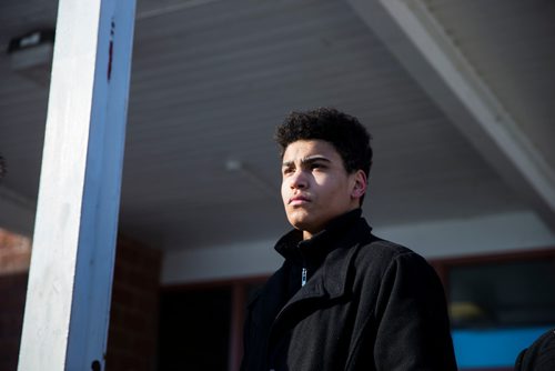 MIKAELA MACKENZIE / WINNIPEG FREE PRESS
Jacob Harvey participates at a walkout at Grant Park School in Winnipeg, Manitoba, in solidarity with the victims of gun violence in Florida last month  on Wednesday, March 14, 2018.
 Mikaela MacKenzie / Winnipeg Free Press 14, 2018.