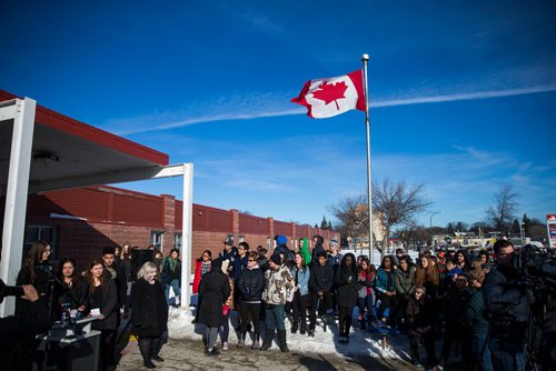 MIKAELA MACKENZIE / WINNIPEG FREE PRESS
Students at Grant Park School in Winnipeg, Manitoba, participate in a walkout in solidarity with the victims of gun violence in Florida last month on Wednesday, March 14, 2018.
 Mikaela MacKenzie / Winnipeg Free Press 14, 2018.