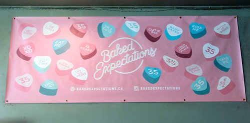 BORIS MINKEVICH / WINNIPEG FREE PRESS
For This City piece toasting Baked Expectation's 35th anniversary. Business is at 161 Osborne St.
This is a sign in the store.  March 14, 2018
