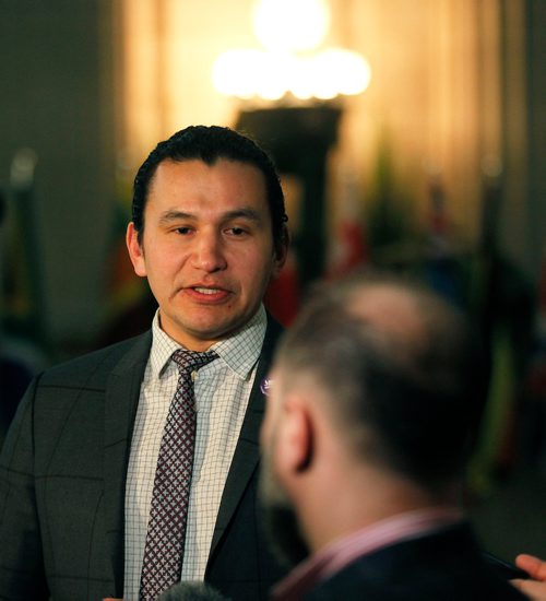 PHIL HOSSACK / WINNIPEG FREE PRESS - NDP Opposition Leader Wab Kinew reacts to the Conservative Government's new "Climate Plan". - March 15, 2018