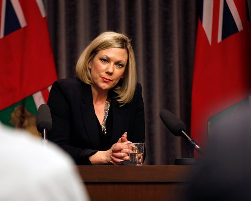 PHIL HOSSACK / WINNIPEG FREE PRESS - Conservative Sustainable Development Minister Rochelle Squires answers questions re: the Conservative Government's new "Climate Plan". - March 15, 2018