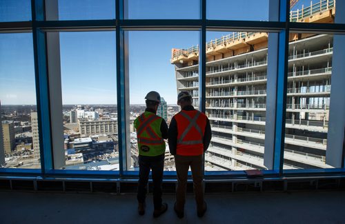 MIKE DEAL / WINNIPEG FREE PRESS
A short tour of construction at True North Square, Friday March 16, 2018.
180316 - Friday, March 16, 2018.