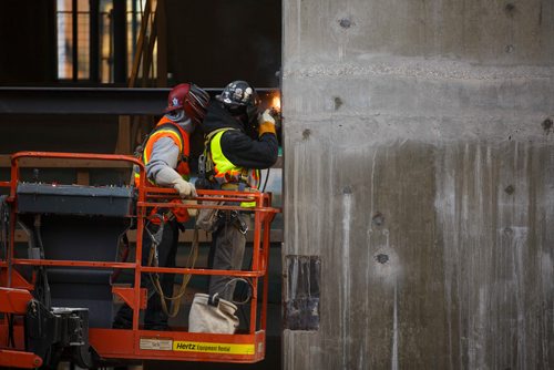 MIKE DEAL / WINNIPEG FREE PRESS
Construction continues at True North Square, Friday March 16, 2018.
180316 - Friday, March 16, 2018.