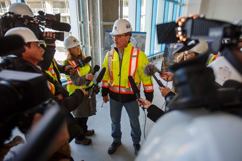 MIKE DEAL / WINNIPEG FREE PRESS
Jim Ludlow, President of True North Real Estate Development, during a short tour of the construction at True North Square, Friday March 16, 2018.
180316 - Friday, March 16, 2018.