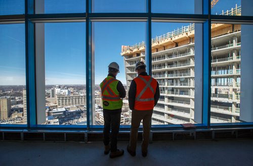 MIKE DEAL / WINNIPEG FREE PRESS
A short tour of construction at True North Square, Friday March 16, 2018.
180316 - Friday, March 16, 2018.