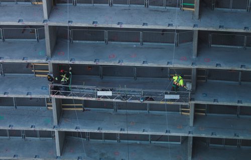 MIKE DEAL / WINNIPEG FREE PRESS
Construction of Tower 2 seen from the 17th floor of Tower 1 during a short tour of construction at True North Square, Friday March 16, 2018.
180316 - Friday, March 16, 2018.