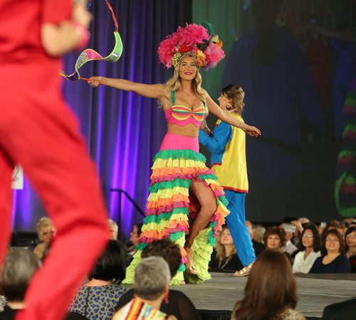 JASON HALSTEAD / WINNIPEG FREE PRESS

Eighties styles on the runway at the Nygard 50 Years in Fashion event at the RBC Convention Centre Winnipeg on March 16, 2018. The fashion show featured 25 breast cancer survivors, a celebration of Nygard employees on stage who have over 35 yrs service, and vintage clothing from Nygard's decades in business. Over 600 people attended the show, dinner and dance.