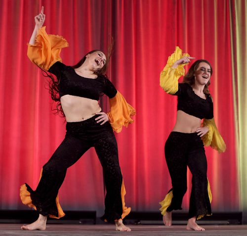 JASON HALSTEAD / WINNIPEG FREE PRESS

Dancers introduce 70s styles on the runway at the Nygard 50 Years in Fashion event at the RBC Convention Centre Winnipeg on March 16, 2018. The fashion show featured 25 breast cancer survivors, a celebration of Nygard employees on stage who have over 35 yrs service, and vintage clothing from Nygard's decades in business. Over 600 people attended the show, dinner and dance.