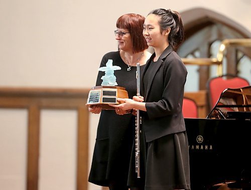 TREVOR HAGAN / WINNIPEG FREE PRESS
Shelley Shen, winner of the PlayAll trophy at the Winnipeg Music Festival at Westminster United Church, Sunday, March 18, 2018.