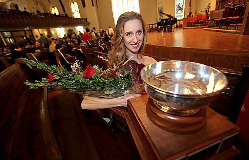 TREVOR HAGAN / WINNIPEG FREE PRESS
Katherine Mayba, winner of the Rose Bowl, at the Winnipeg Music Festival at Westminster United Church, Sunday, March 18, 2018.