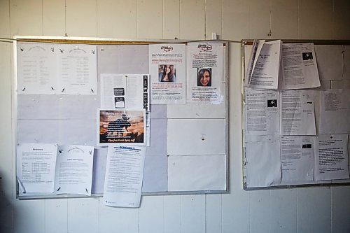 MIKE DEAL / WINNIPEG FREE PRESS 
The bulletin board in the bands office with crime stoppers posters asking for help in solving the homicide's of Krystal Andrews and Leah Anderson in God's Lake Narrows First Nation.
170927 - Wednesday, September 27, 2017.