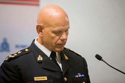 MIKAELA MACKENZIE / WINNIPEG FREE PRESS
Scott Kolody, Manitoba RCMP Assistant Commissioner, announces that they have charged a man with murder for the death of Crystal Andrews at the division headquarters in Winnipeg on Thursday, March 22, 2018. 
Mikaela MacKenzie / Winnipeg Free Press 22, 2018.