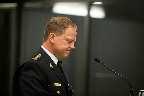 MIKAELA MACKENZIE / WINNIPEG FREE PRESS
RCMP Chief Superintendent Mark Fisher announces that they have charged a man with murder for the death of Crystal Andrews at the division headquarters in Winnipeg on Thursday, March 22, 2018. 
Mikaela MacKenzie / Winnipeg Free Press 22, 2018.