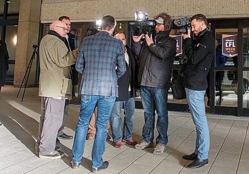 MIKE DEAL / WINNIPEG FREE PRESS
Mayor Brian Bowman arrives at the convention centre via ride share company, Tapp Car, prior to his big State of the City luncheon. 
180323 - Friday, March 23, 2018.