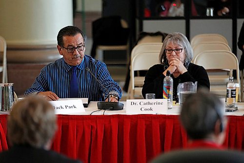 PHIL HOSSACK / WINNIPEG FREE PRESS - Jack Park and Dr. Catherine Cook testified at the Senate Aboriginal people's committee public meeting at the Negginan Centre (Higginsand Main) to hear Indigenous perspectives on cannabis legalization.See Sol Isreal's story.- March 23, 2018