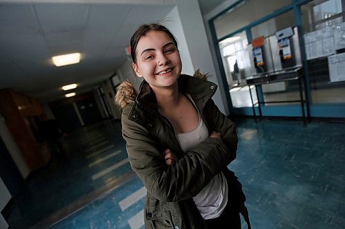 PHIL HOSSACK / WINNIPEG FREE PRESS - Freedom Smith-Myron, a St John's High School Grade 11 student (17yrs) poses at the school Friday afternoon.  See Alex Paul's story re:Philanthropy.- March 23, 2018