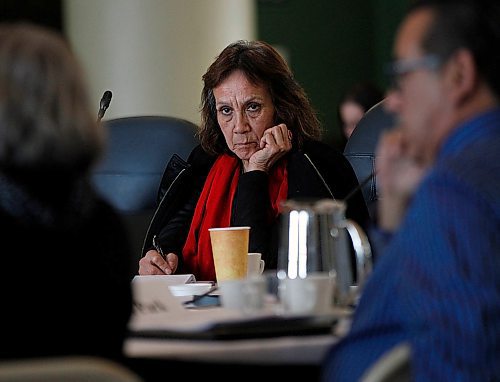 PHIL HOSSACK / WINNIPEG FREE PRESS - Senator Mary Jane McCallum at the Senate Aboriginal people's committee public meeting at the Negginan Centre (Higginsand Main) to hear Indigenous perspectives on cannabis legalization.See Sol Isreal's story.- March 23, 2018