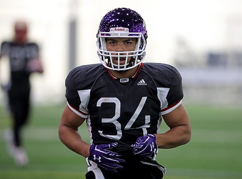 TREVOR HAGAN / WINNIPEG FREE PRESS
Winnipeg's Alex Taylor, participating in the CFL combine during CFL Week at the University of Winnipeg, Sunday, March 25, 2018.