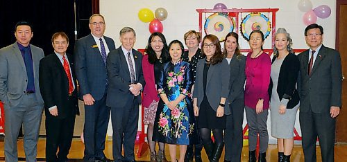 SUBMITTED PHOTO

L-R: Manitoba Chinese Women's Association board members and guests Fan Yang (RBC), George Wong (adviser, MCWA), Bruce Gehlen (RBC regional vice-president), Terry Duguid (Member of Parliament for Winnipeg South), Jennifer Chen (board member, MCWA), Yiqun Zhou (president, MCWA), Janice Lukes (city councillor, South Winnipeg  St. Norbert ward), Lisa Liu (RBC), Lynn Kjartanson (RBC Kirkbridge branch manager), Shouping Zhang (board member, MCWA), Nahanni Fontaine (MLA for St. Johns) and Kwok Ngan (adviser, MCWA) at the Manitoba Chinese Women's Association's annual International Women's Day celebration on March 10, 2018. (See Social Page)