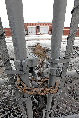 PHIL HOSSACK / WINNIPEG FREE PRESS - Former motor pool and locked gate at CFB Kenaston.- March 26, 2018