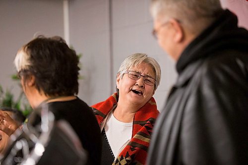 MIKAELA MACKENZIE / WINNIPEG FREE PRESS
Thelma Favel laughs at an anecdote after funding was announced to support Ndinawe Youth Resource Centre expansion in memory of Tina Fontaine in Winnipeg on Tuesday, March 27, 2018.
Mikaela MacKenzie / Winnipeg Free Press 27, 2018.