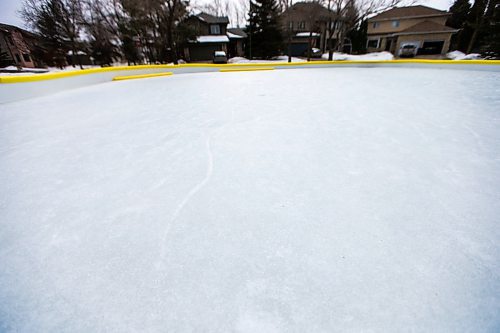 MIKAELA MACKENZIE / WINNIPEG FREE PRESS
A homemade community rink on Chalfont Rd. just south of Grant Ave. in Winnipeg on Wednesday, March 28, 2018.
Mikaela MacKenzie / Winnipeg Free Press 28, 2018.