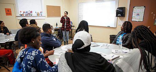 MIKE DEAL / WINNIPEG FREE PRESS
About thirty-five youth take part in the employment preparation program at NEEDS Inc. Thursday.
180329 - Thursday, March 29, 2018.