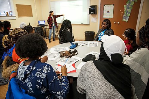 MIKE DEAL / WINNIPEG FREE PRESS
About thirty-five youth take part in the employment preparation program at NEEDS Inc. Thursday.
180329 - Thursday, March 29, 2018.