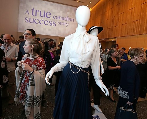 JASON HALSTEAD / WINNIPEG FREE PRESS

Attendees walk past mannequins displaying 1960 Nygard styles at the Nygard 50 Years in Fashion event at the RBC Convention Centre Winnipeg on March 16, 2018. (See Social Page)