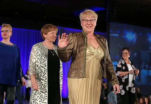 JASON HALSTEAD / WINNIPEG FREE PRESS

Longtime Nygard employees take the stage at the Nygard 50 Years in Fashion event at the RBC Convention Centre Winnipeg on March 16, 2018. (See Social Page)