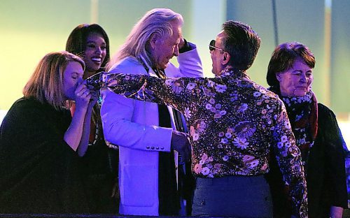 JASON HALSTEAD / WINNIPEG FREE PRESS

Peter Nygard, founder and chairman of Nygard International, interacts with staff and friends at the Nygard 50 Years in Fashion event at the RBC Convention Centre Winnipeg on March 16, 2018. (See Social Page)